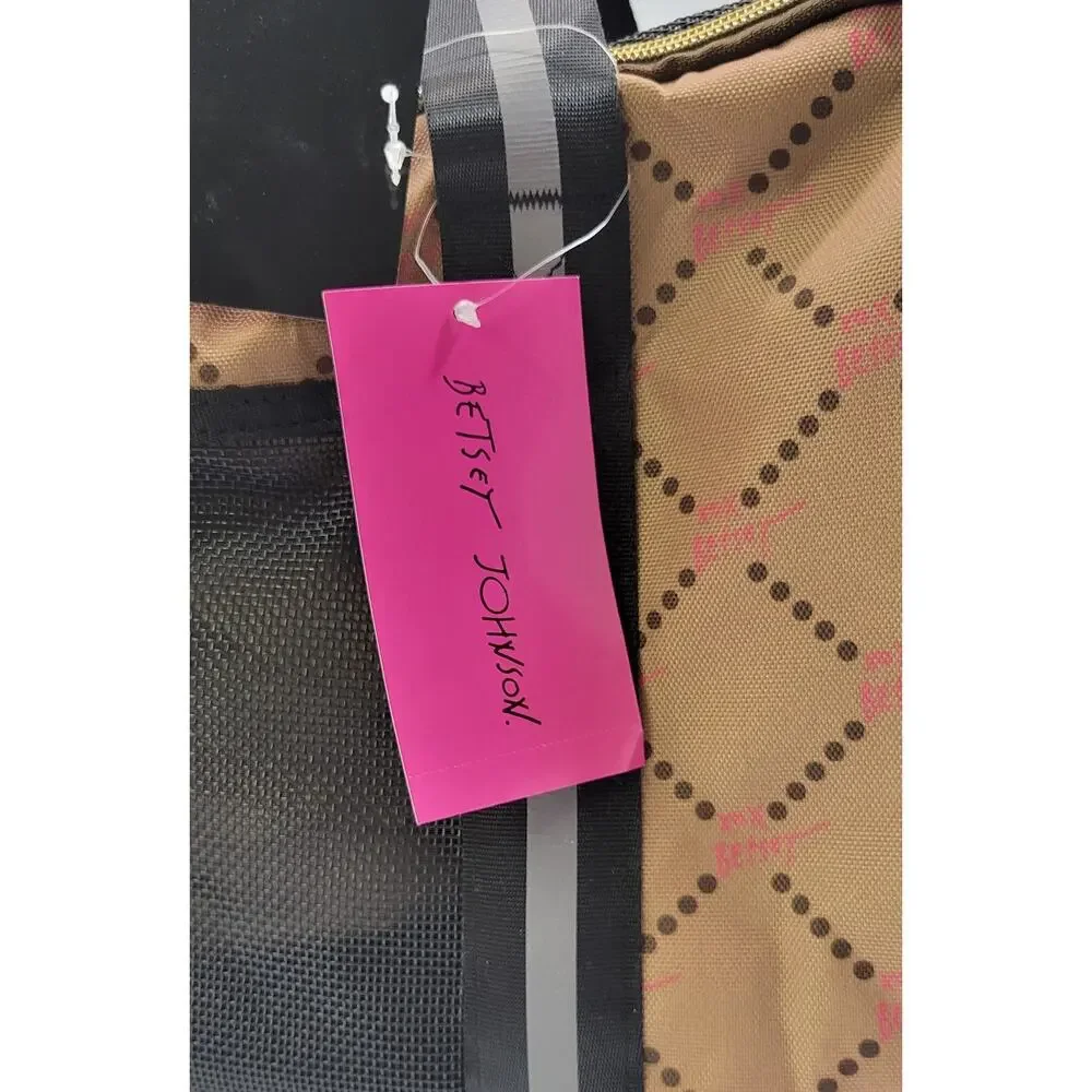 *Z) Betsey Johnson Pet Carrier Bag Chocolate TSA Compliant Up to 16lbs Dog Cat